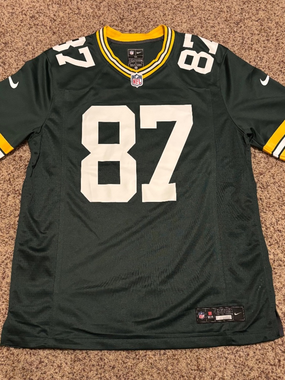 Green Bay Packers Nike Romeo Doubs #87 NFL Game Jersey Size M